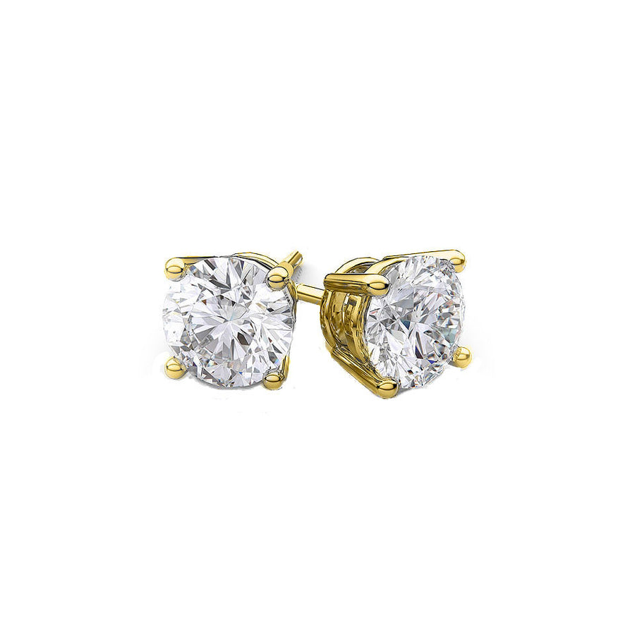 Solid 14K Gold Earrings with Swarovski Elements Crystals (Multiple Sizes) Image 1