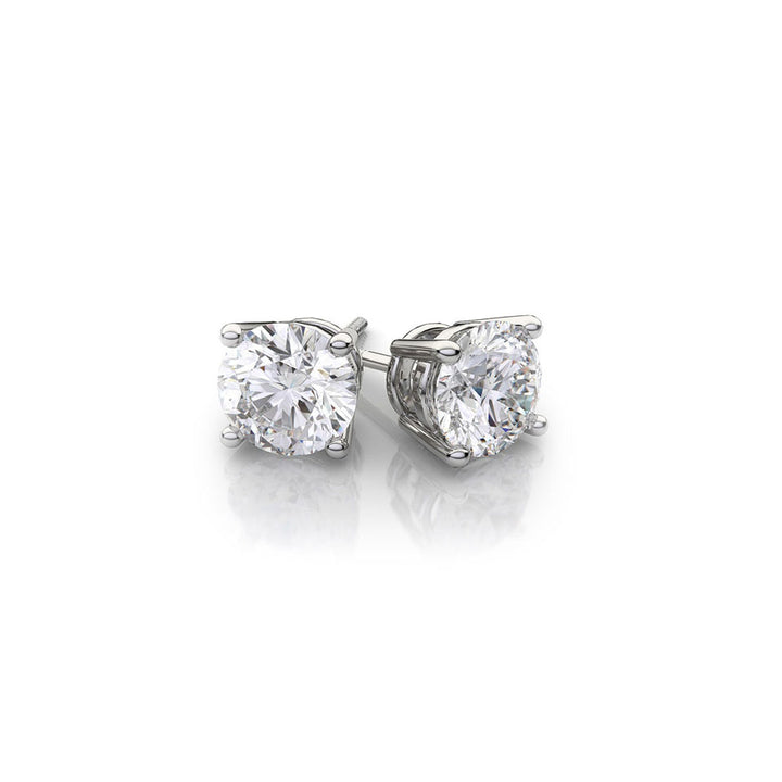 Solid 14K White Gold Earrings with Swarovski Elements Crystals (Multiple Sizes) Image 1