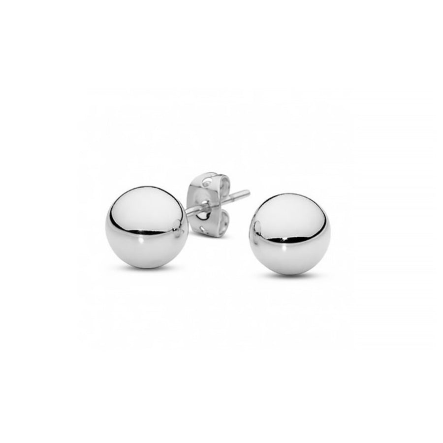 Solid 14K White Gold Ball Studs 3mm 4mm 5mm 6mm 7mm 8mm Butterfly Post Earrings Image 1