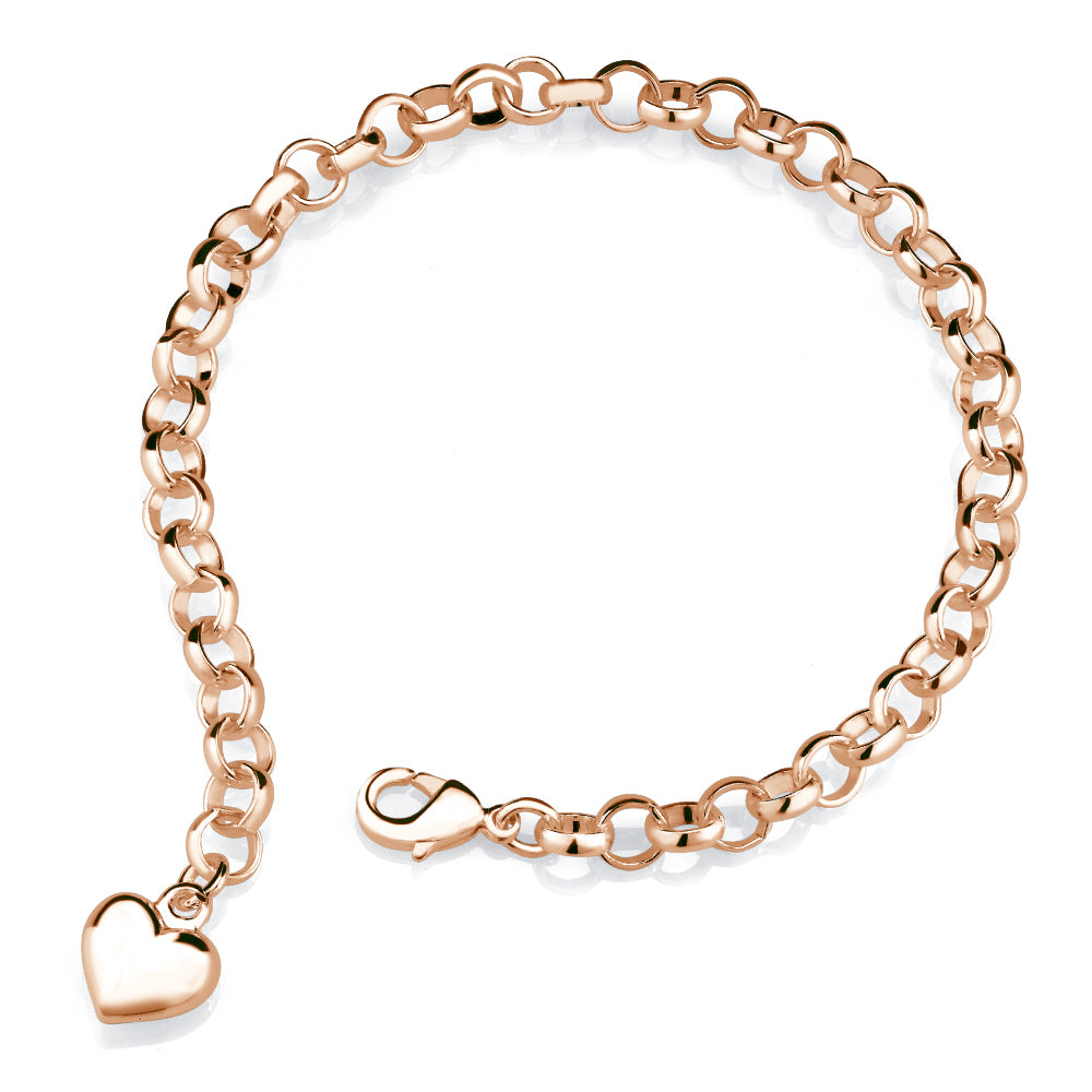 Sterling Silver Finish Inspired Heart Charm Bracelet Image 1