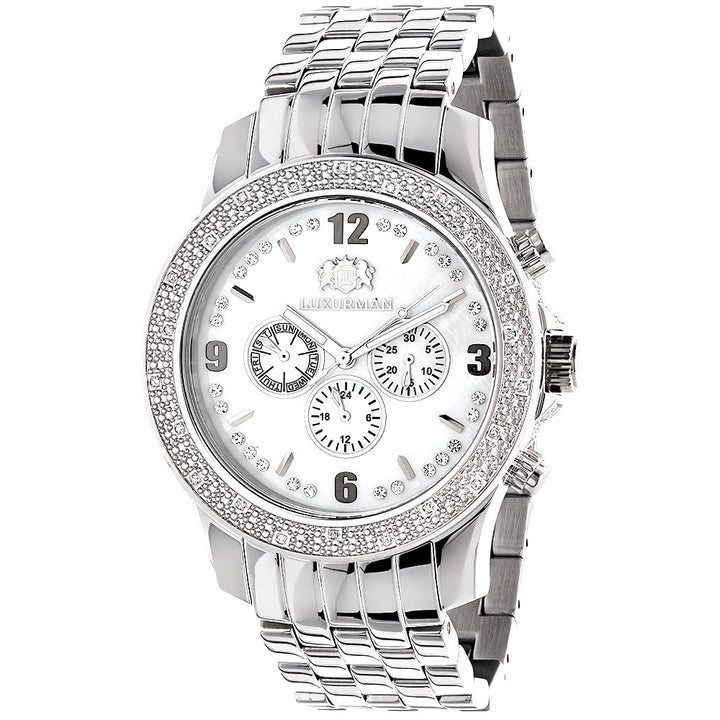 Luxurman Mens Diamond Watch 0.20 ct Image 1