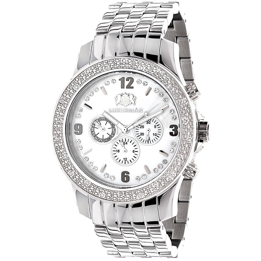 Luxurman Mens Diamond Watch 0.20 ct Image 1