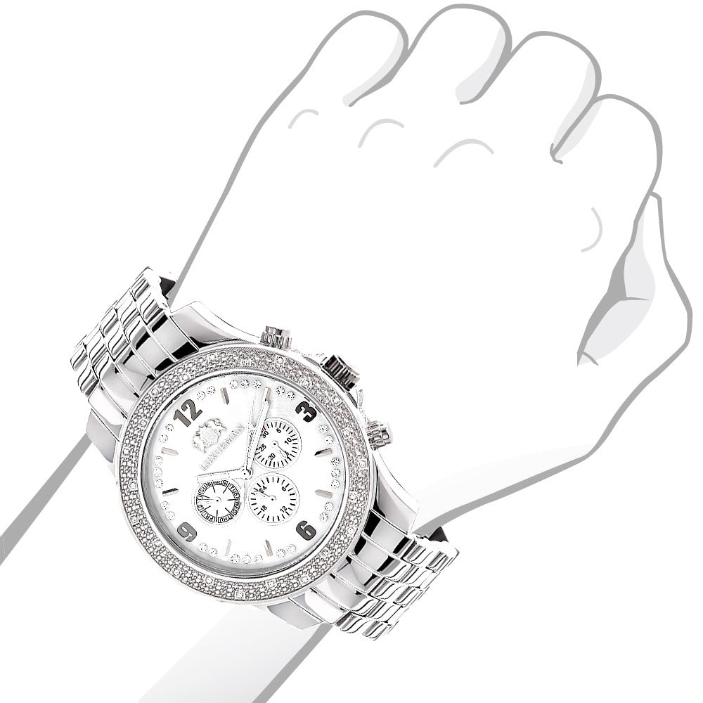 Luxurman Mens Diamond Watch 0.20 ct Image 3