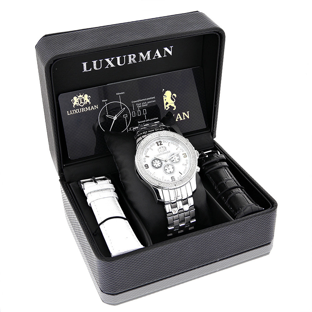 Luxurman Mens Diamond Watch 0.20 ct Image 4