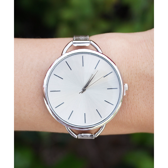 Silver Minimal WatchWhite Womens WatchSilver WatchModern WatchSimple Watch Image 1