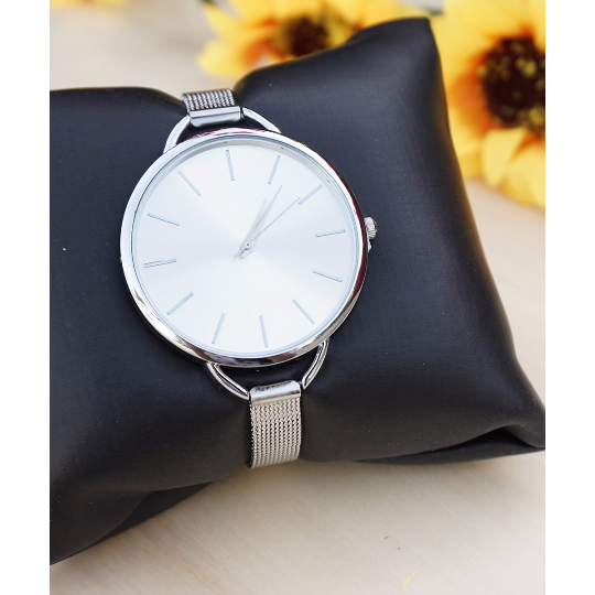 Silver Minimal WatchWhite Womens WatchSilver WatchModern WatchSimple Watch Image 2