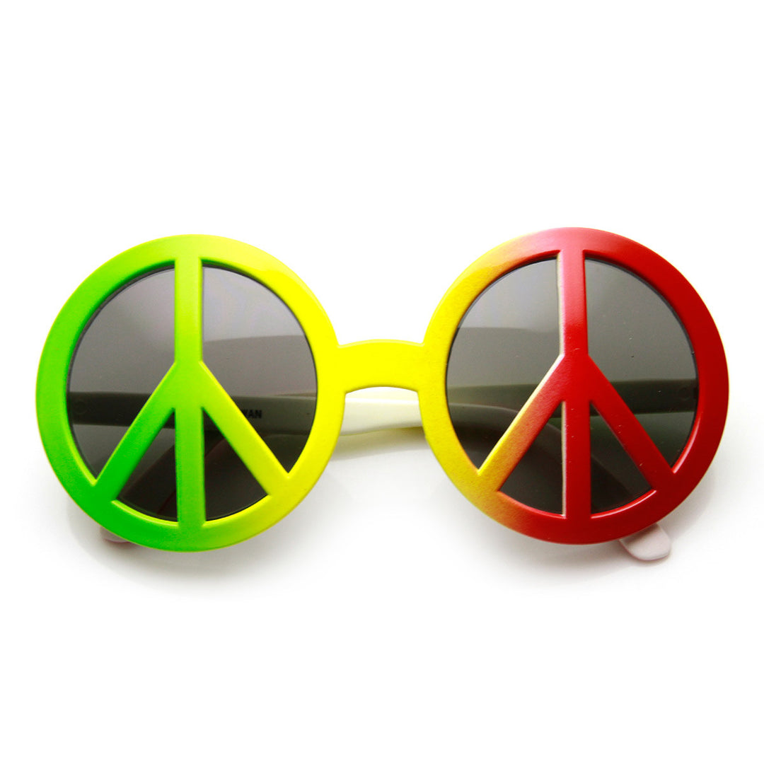 Peace Sign 70s Era Hippie Free Love Woodstock Novelty Costume Party Glasses Image 1