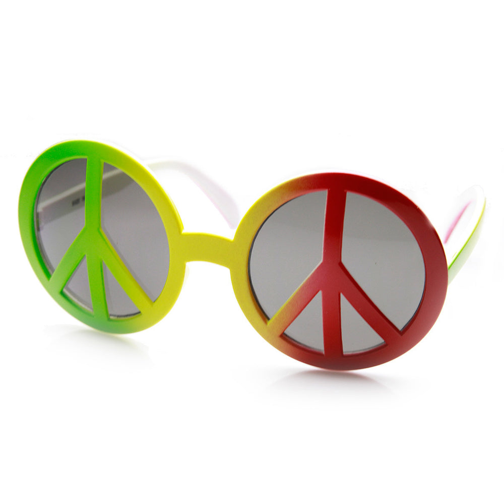 Peace Sign 70s Era Hippie Free Love Woodstock Novelty Costume Party Glasses Image 2