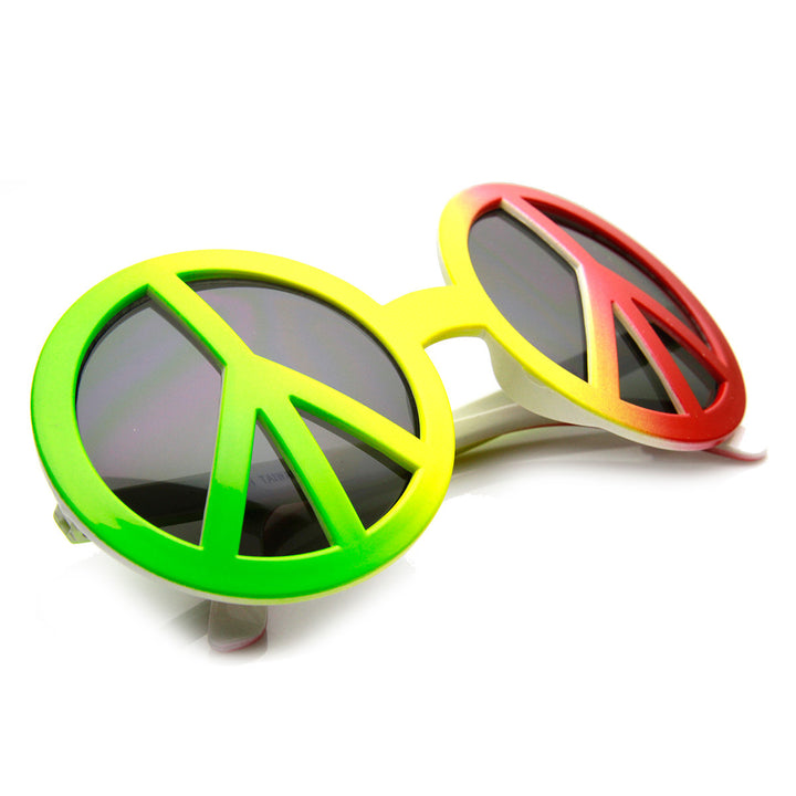 Peace Sign 70s Era Hippie Free Love Woodstock Novelty Costume Party Glasses Image 4