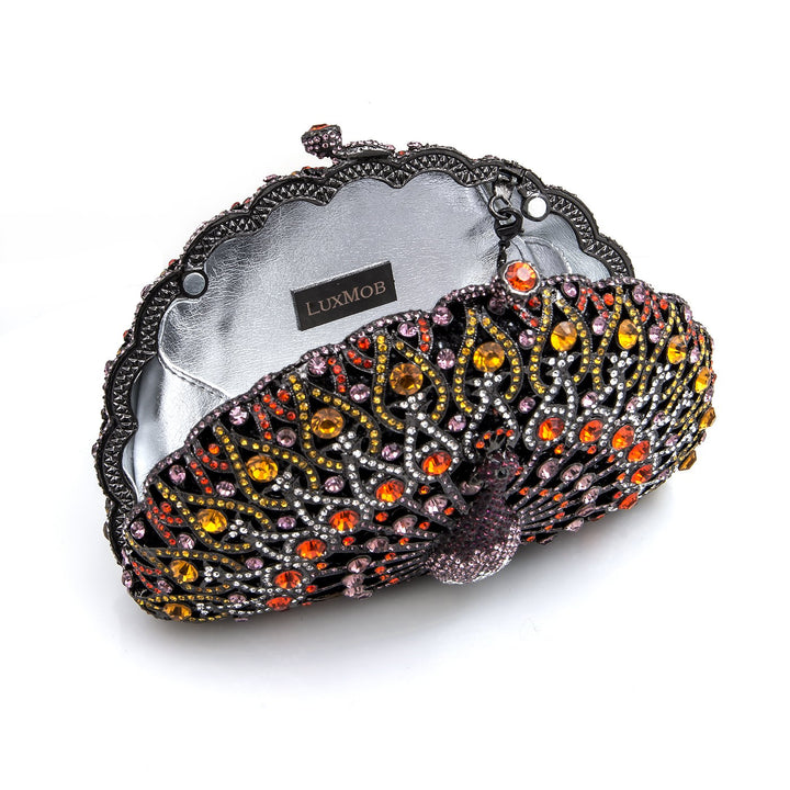 LuxMob Peacock Crystal Clutch LuxMob Glamorous clutch bags Stunning crystal Image 4