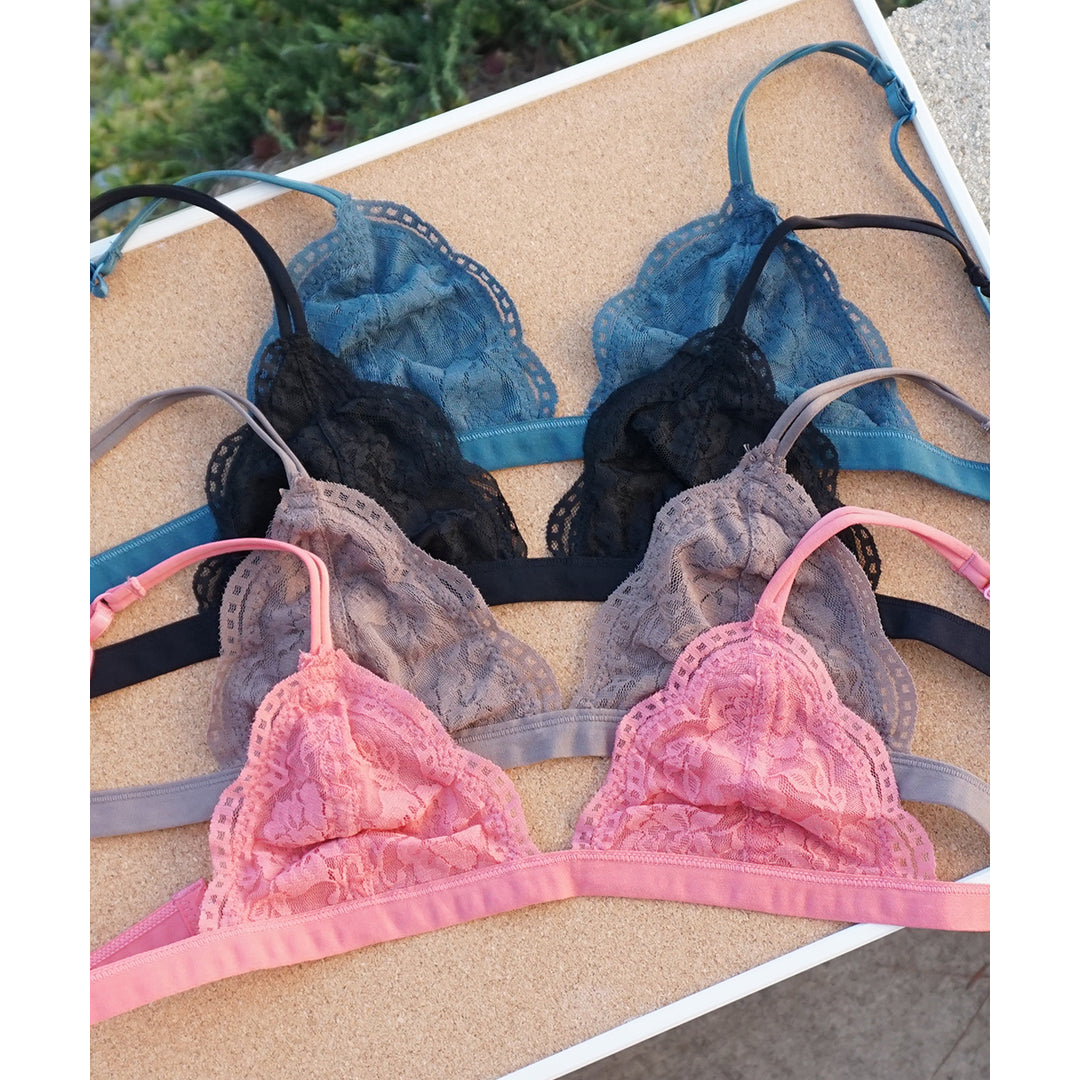 Lace BraletteTriangle Floral Lace Bralette Image 1