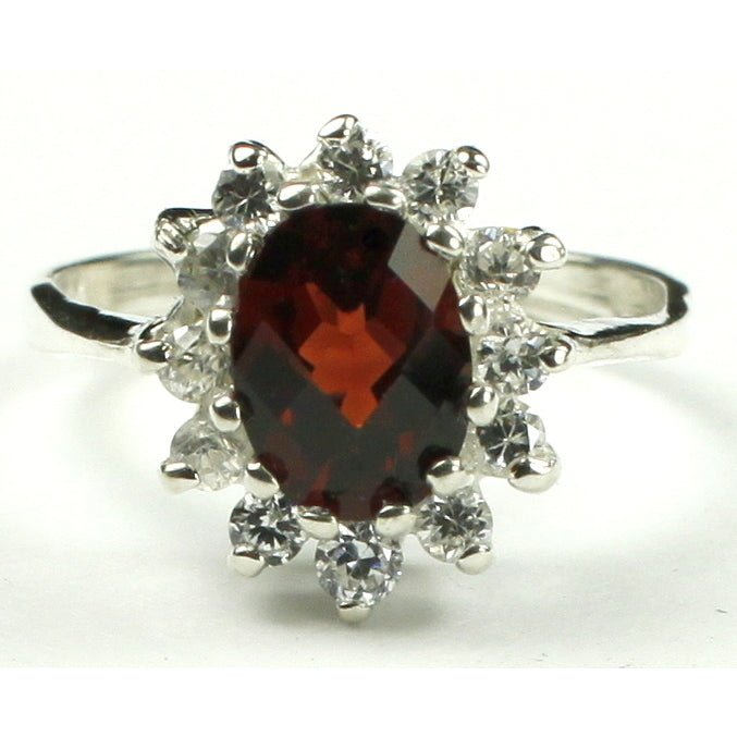 SR235 Mozambique Garnet 925 Sterling Silver Ladies Cluster Ring Image 1