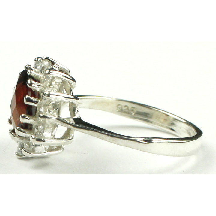 SR235 Mozambique Garnet 925 Sterling Silver Ladies Cluster Ring Image 2