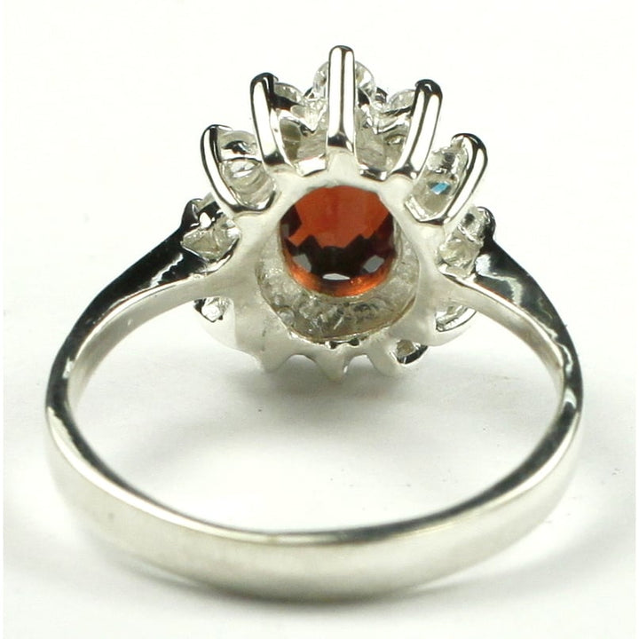 SR235 Mozambique Garnet 925 Sterling Silver Ladies Cluster Ring Image 3