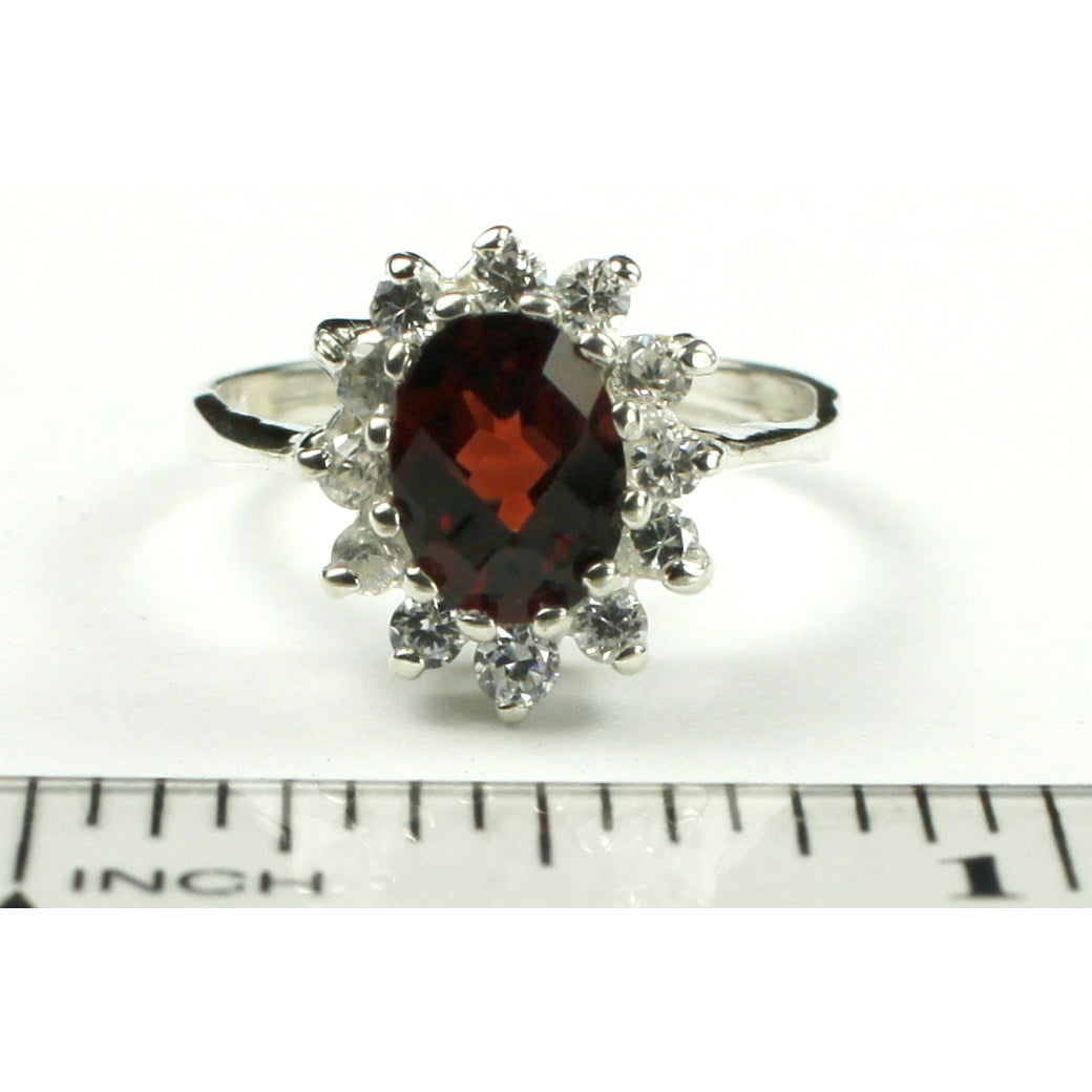 SR235 Mozambique Garnet 925 Sterling Silver Ladies Cluster Ring Image 4