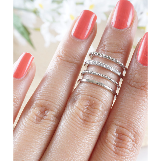 Thin Silver Ring Dainty Silver Stacked Rings Silver Stacking Ring Minimalist Silver Simple Everyday Ring Image 2