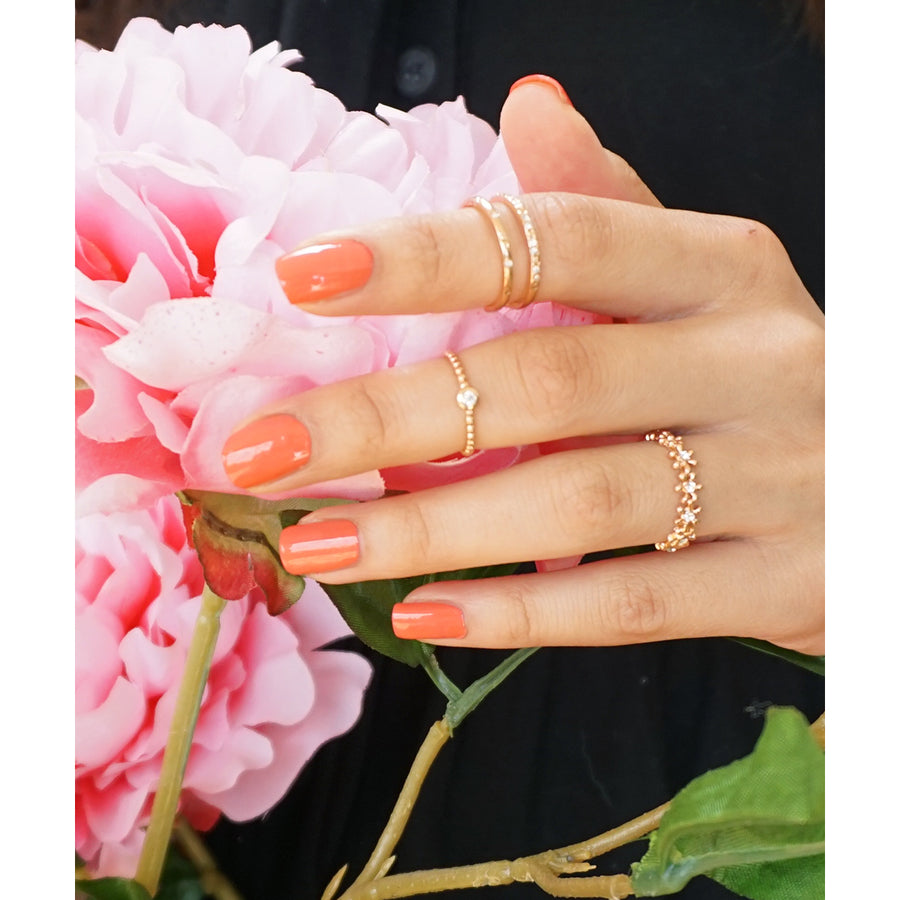 Rose Gold Midi Rings Set Dainty Midi Rings Set Cute Little Midi Rings Daisy Midi Ring Minimalist Midi Rings SET OF 3 Image 1