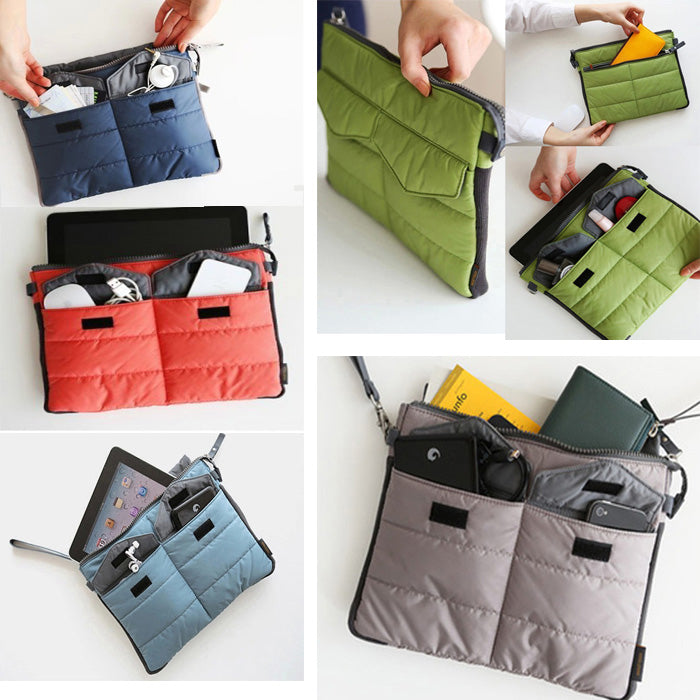 Travel Lightweight Washable Tablet PC Padded Sleeve Storage Bag Handle Organizer Pouch Image 1