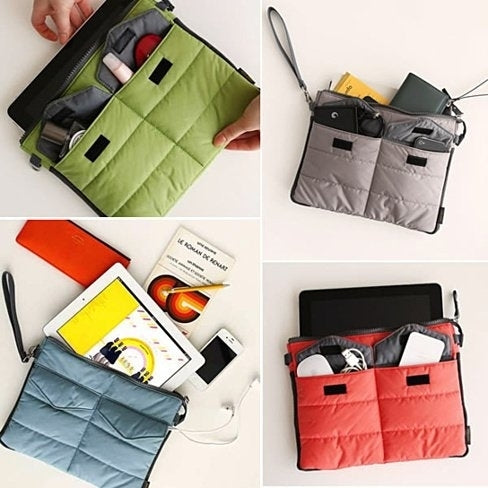 Travel Lightweight Washable Tablet PC Padded Sleeve Storage Bag Handle Organizer Pouch Image 3