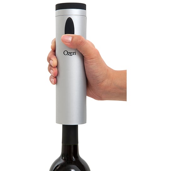 Ozeri Fascina Electric Wine Bottle Opener and Corkscrew (Silver) Image 2