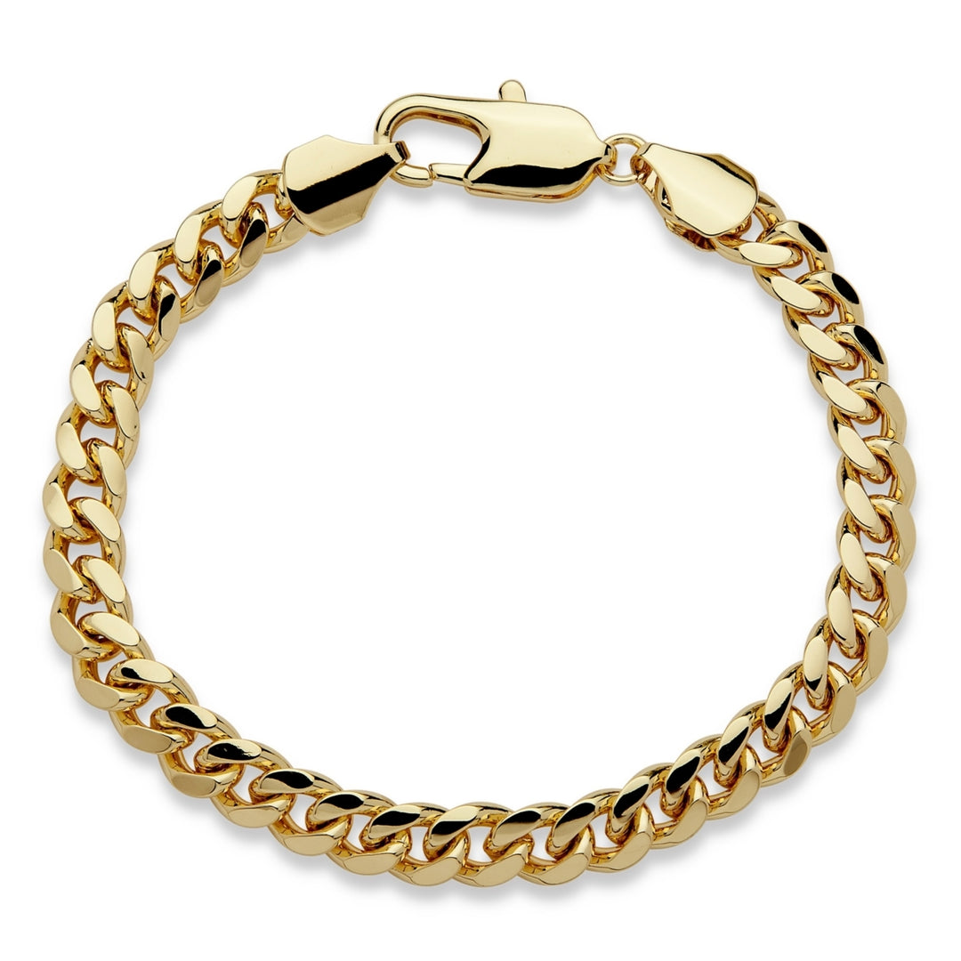 Mens 10.5 mm Curb-Link Bracelet in Gold Tone 9" Image 1