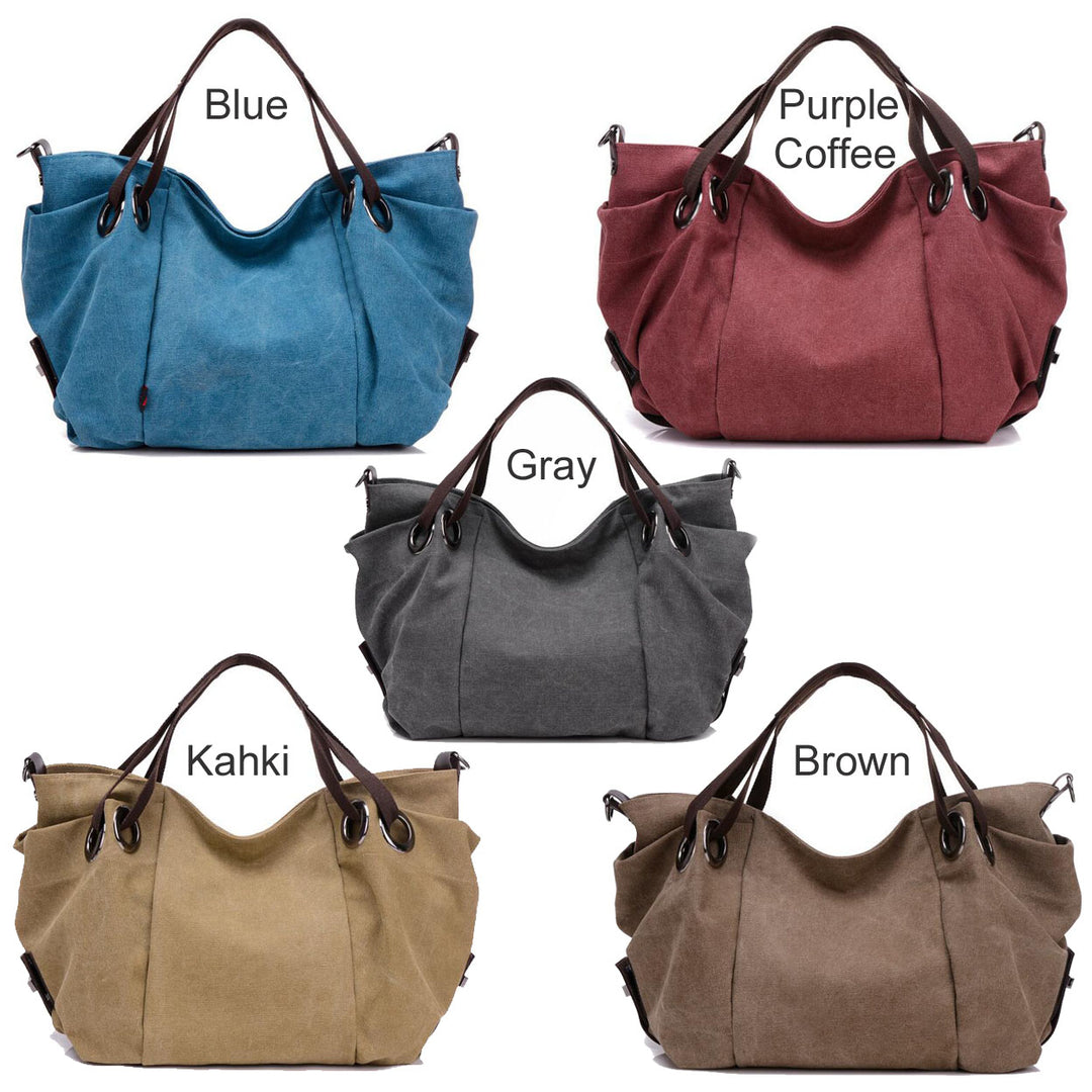 Women Fashion Canvas Handbag in 5 Assorted Colors Image 6