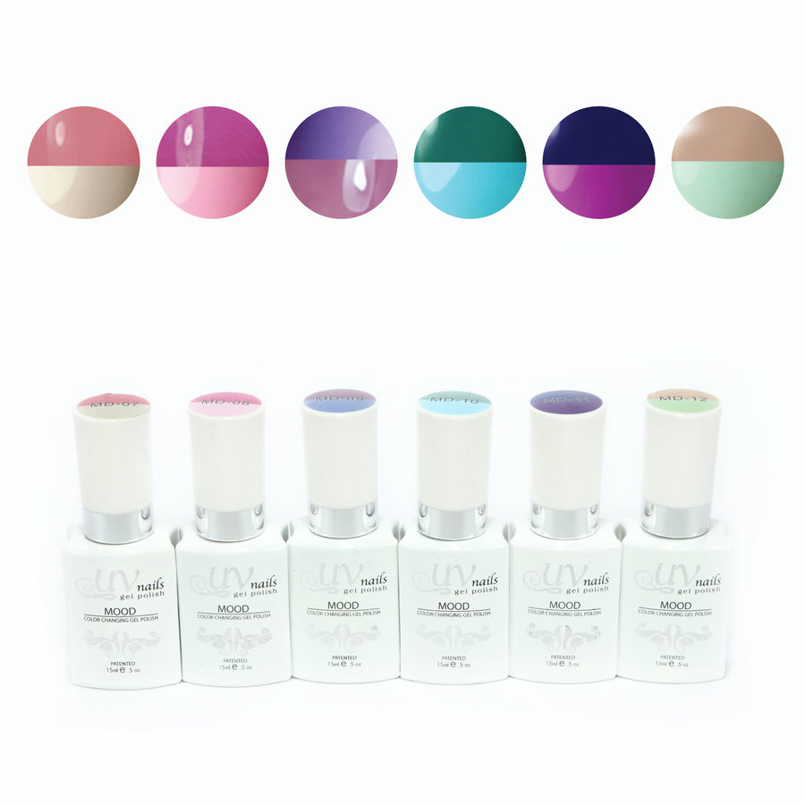 UV-NAILS Mood Changing Gel Polish Colors - Set Of 6 Limited Edition! 6MD-2 Image 1
