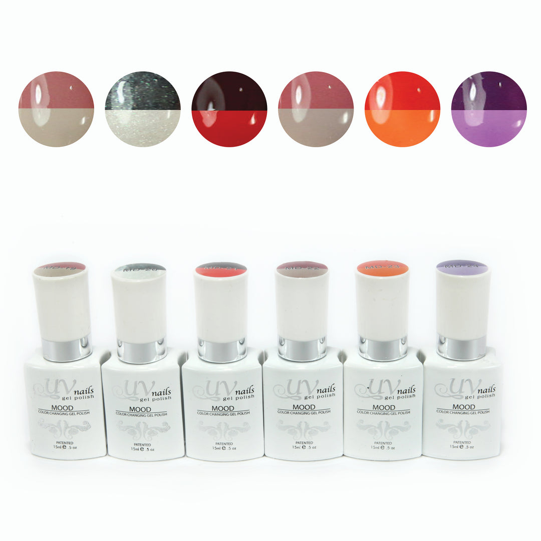 UV-NAILS Mood Changing Gel Polish Colors - Set Of 6 Limited Edition! 6MD-4 Image 1