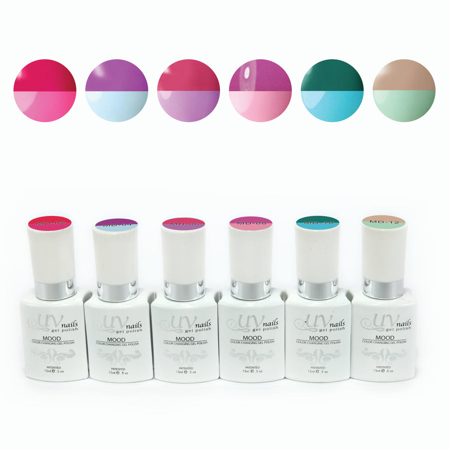 UV-NAILS Mood Changing Gel Polish Colors - Set Of 6 Limited Edition! 6MD-7 Image 1
