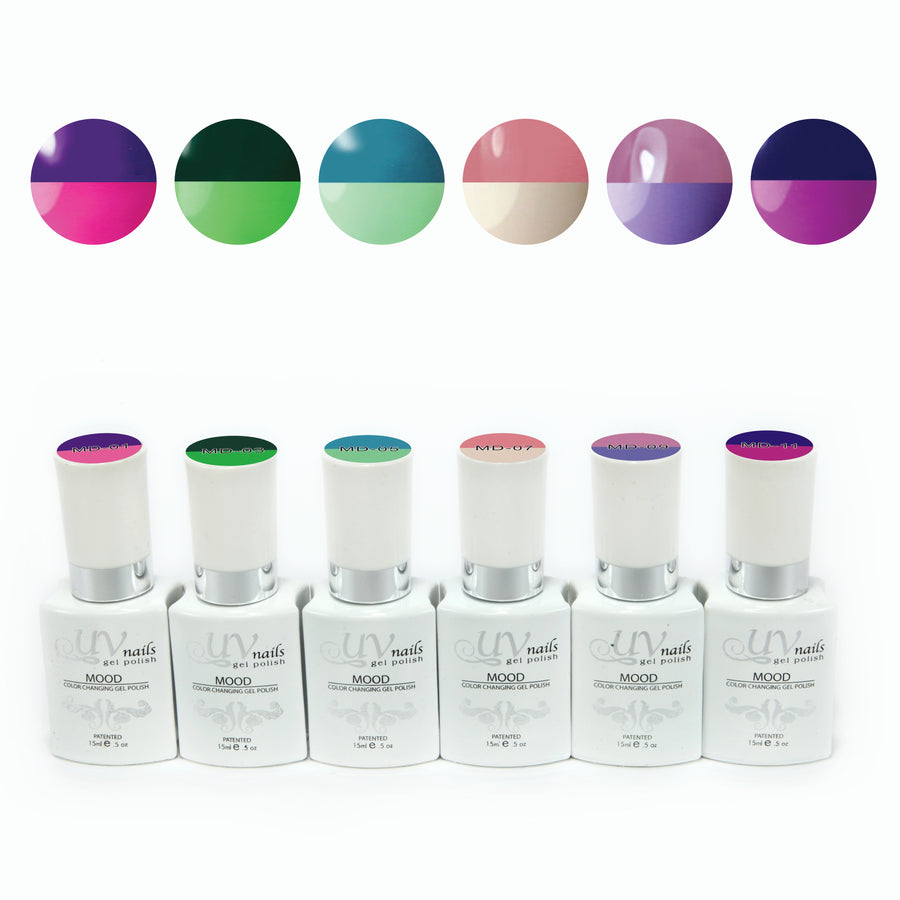UV-NAILS Mood Changing Gel Polish Colors - Set Of 6 Limited Edition! 6MD-8 Image 1