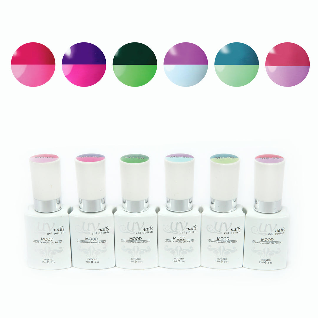 UV-NAILS Mood Changing Gel Polish Colors - Set Of 6 Limited Edition! 6MD-1 Image 1