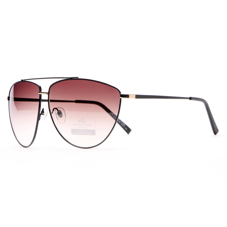 Anais Gvani Ultra Thin Classic Unisex Frame Sunglasses with Oblong Lenses by Dasein Image 1