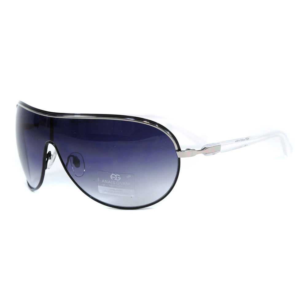 Anais Gvani Shield Frame Fashion Sunglasses w/ Transparent Accented Sides by Dasein Image 4