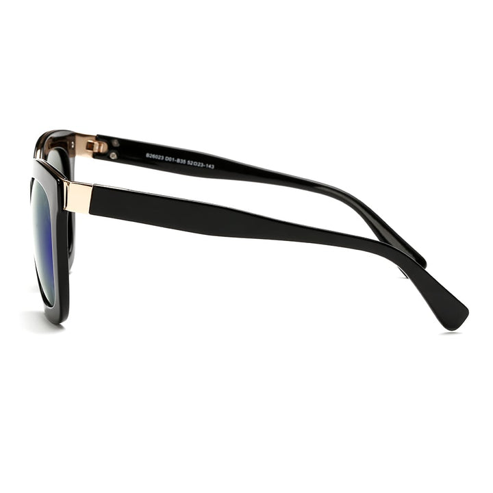 Dasein Thick Square Sunglasses Black Tortoiseshell Gold Mirror UV400 Polarized Image 4