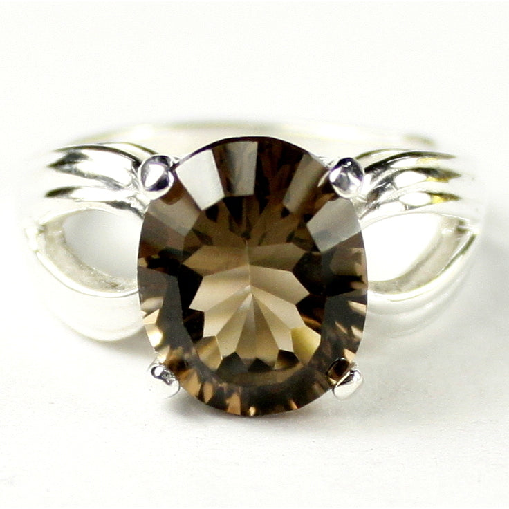 SR361 Smoky Quartz 925 Sterling Silver Ring Image 1