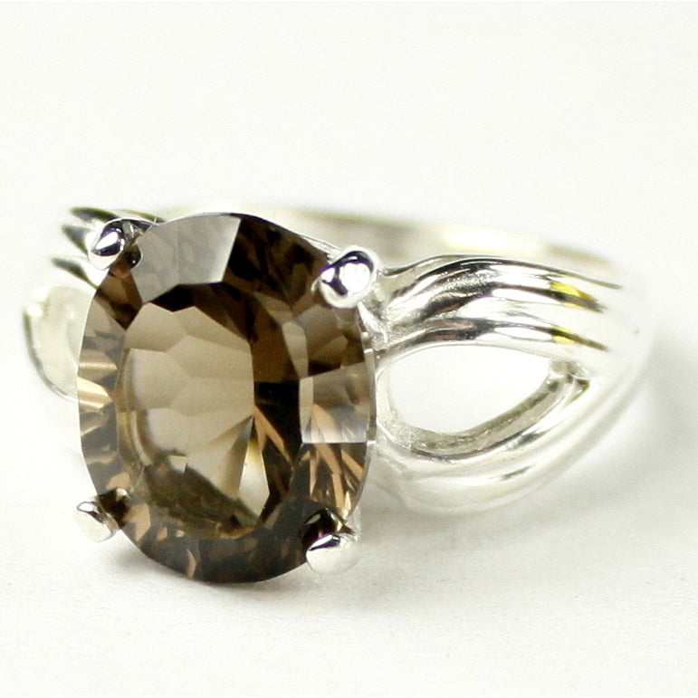 SR361 Smoky Quartz 925 Sterling Silver Ring Image 2