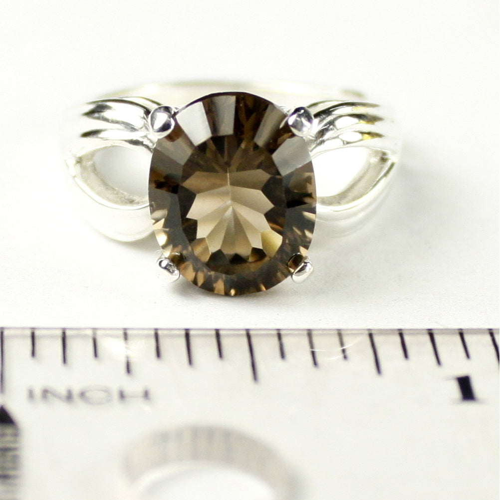 SR361 Smoky Quartz 925 Sterling Silver Ring Image 4