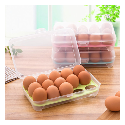 15 egg anti-collision grid storage box / storage refrigerator crisper / Portable egg cell egg tray Image 1