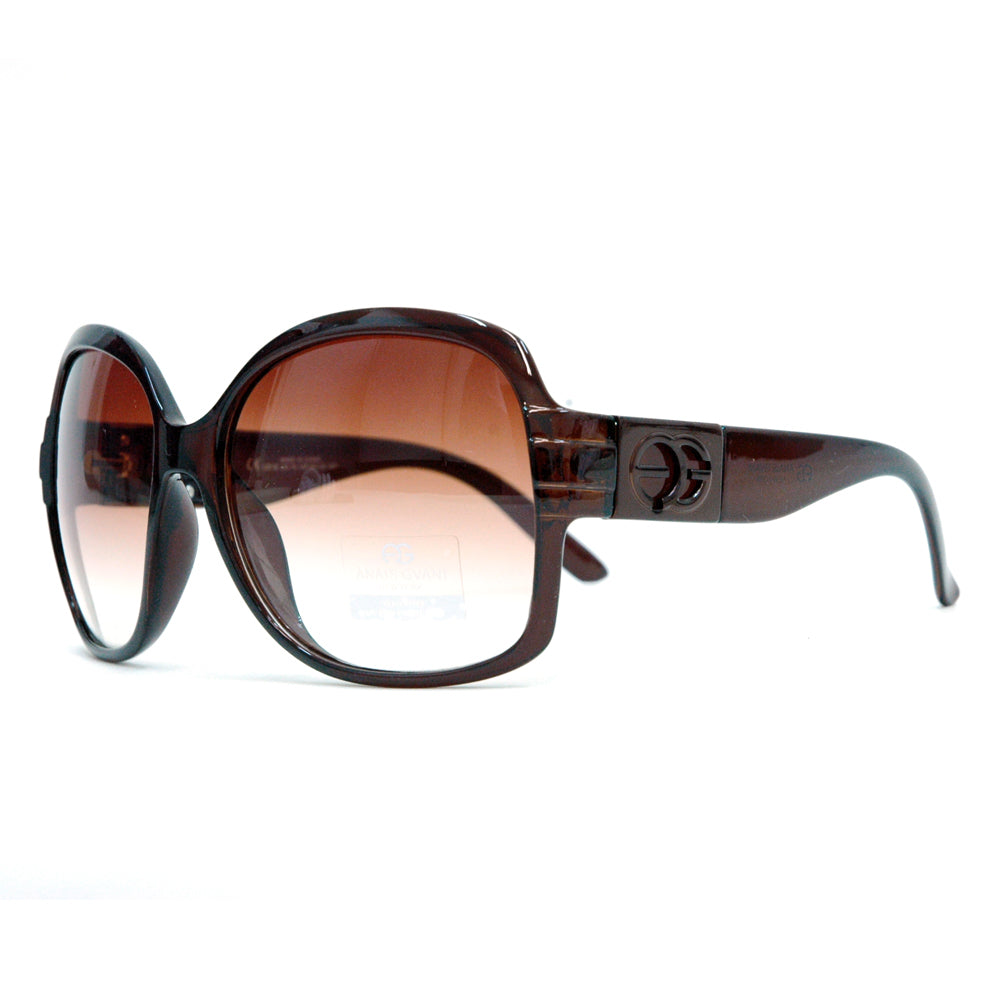 Anais Gvani Round Box Frame Fashion Sunglasses Black by Dasein for Women Image 4