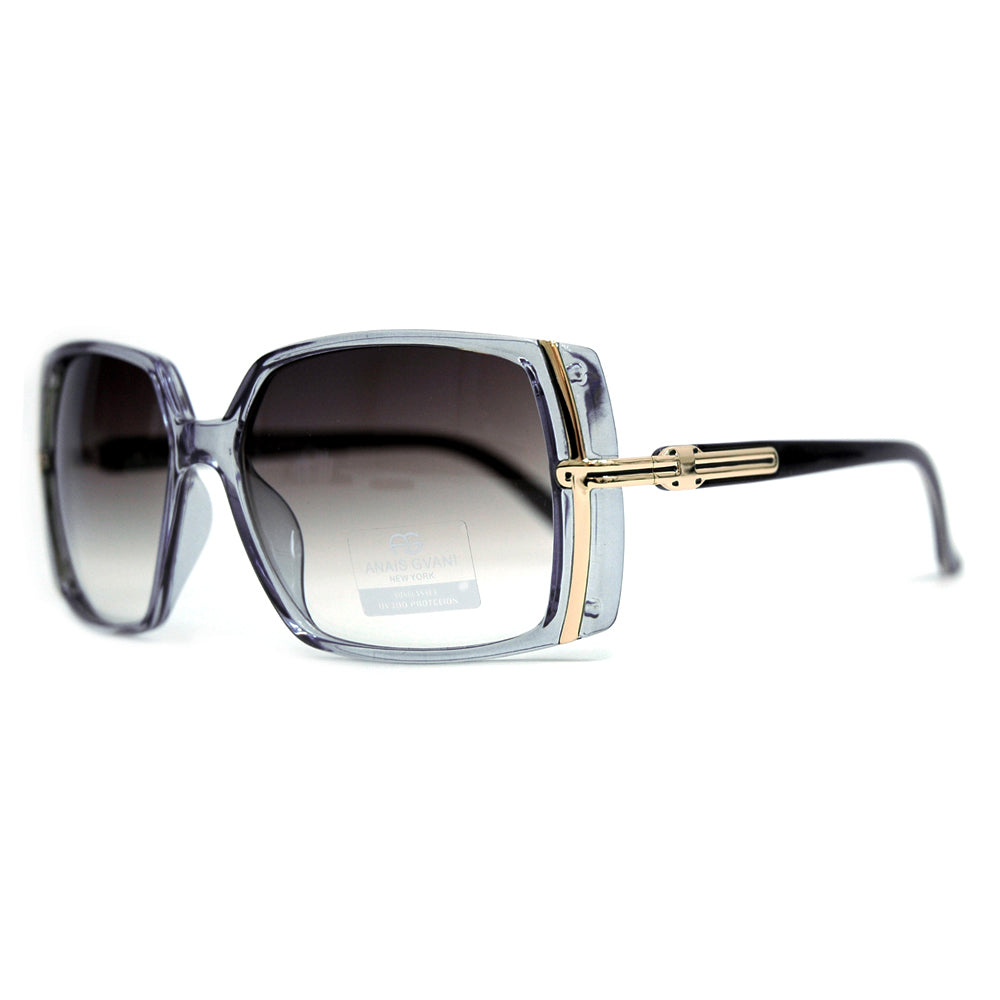 Anais Gvani Classic Square Frame Sunglasses with Gold Lined Accent by Dasein Image 2