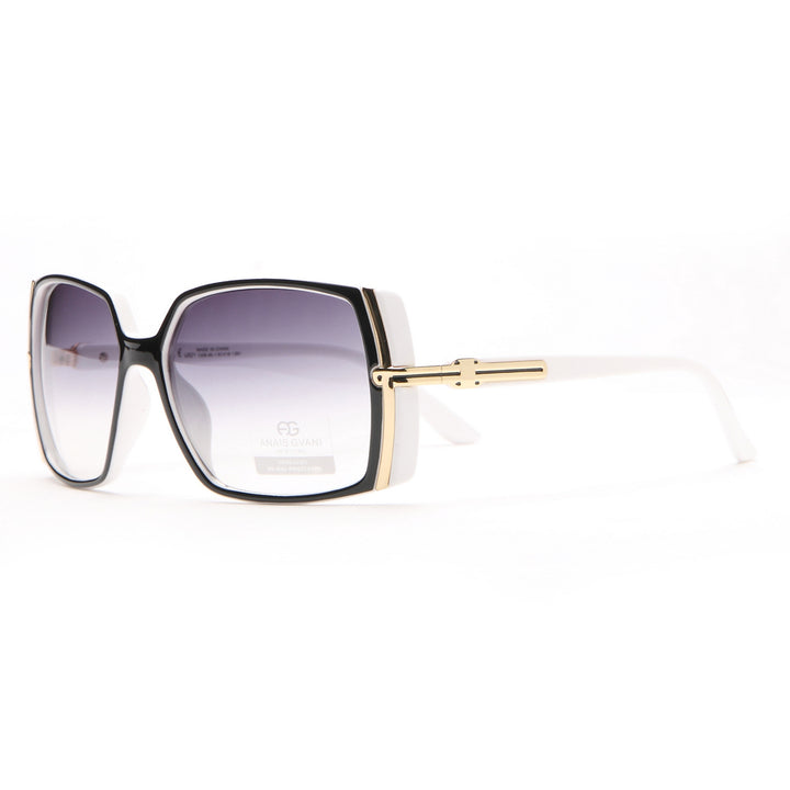 Anais Gvani Classic Square Frame Sunglasses with Gold Lined Accent by Dasein Image 3