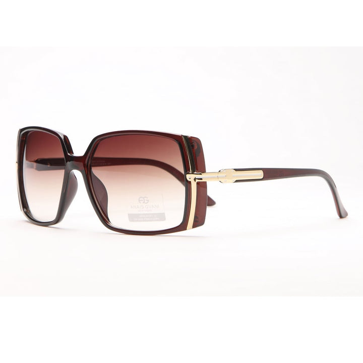 Anais Gvani Classic Square Frame Sunglasses with Gold Lined Accent by Dasein Image 4