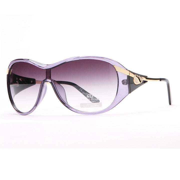 Anais Gvani Glam Shield Fashion Sunglasses with Gold Temple Accent by Dasein Image 3