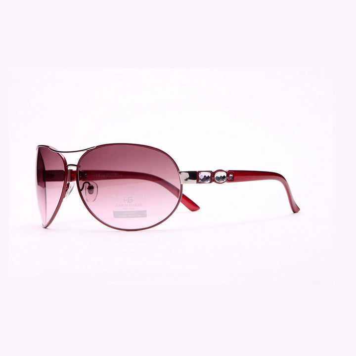 Anais Gvani Womens Glitzy Fashion Aviator Sunglasses w/ Gem Stones on Side by Dasein Image 3