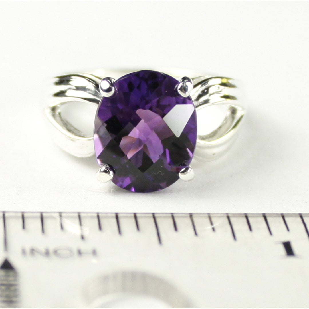 SR361 Amethyst 925 Sterling Silver Ring Image 4