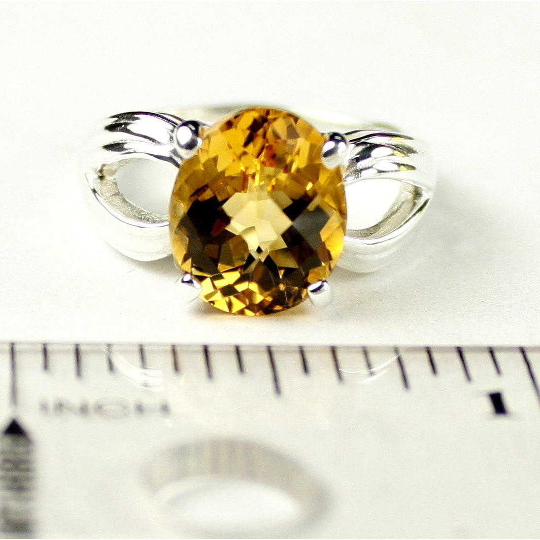 SR361 Citrine 925 Sterling SIlver Ladies Ring Image 4