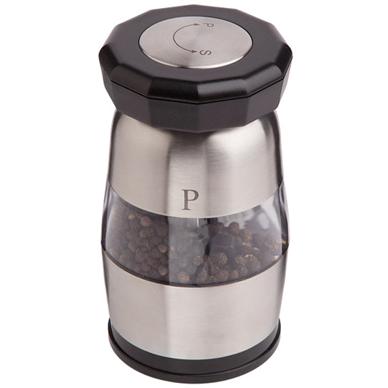 Ozeri Duo Ultra Salt and Pepper Mill and Grinder, in Stainless Steel Image 1