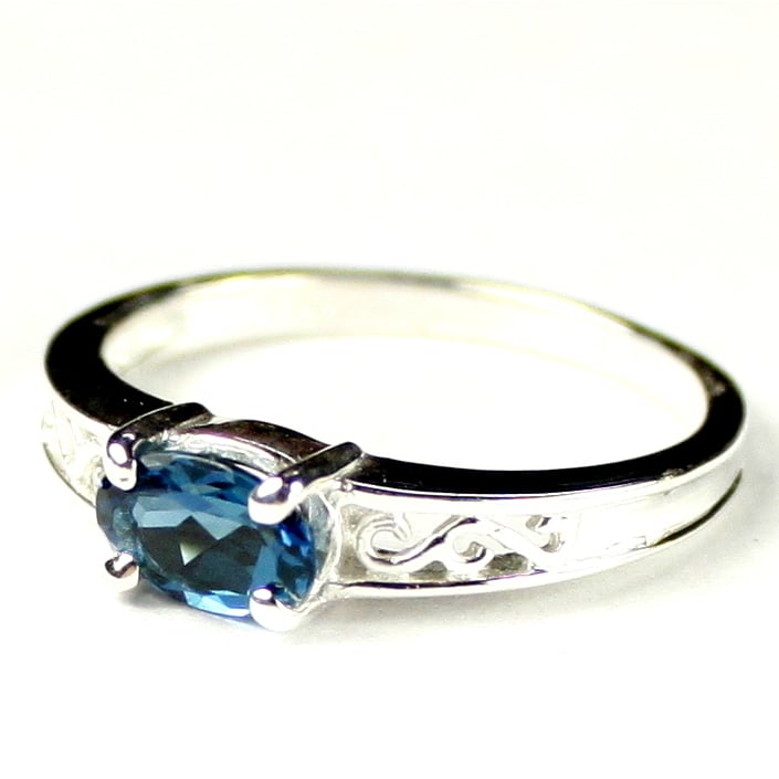 SR362 London Blue Topaz 925 Sterling SIlver Ladies Ring Image 2