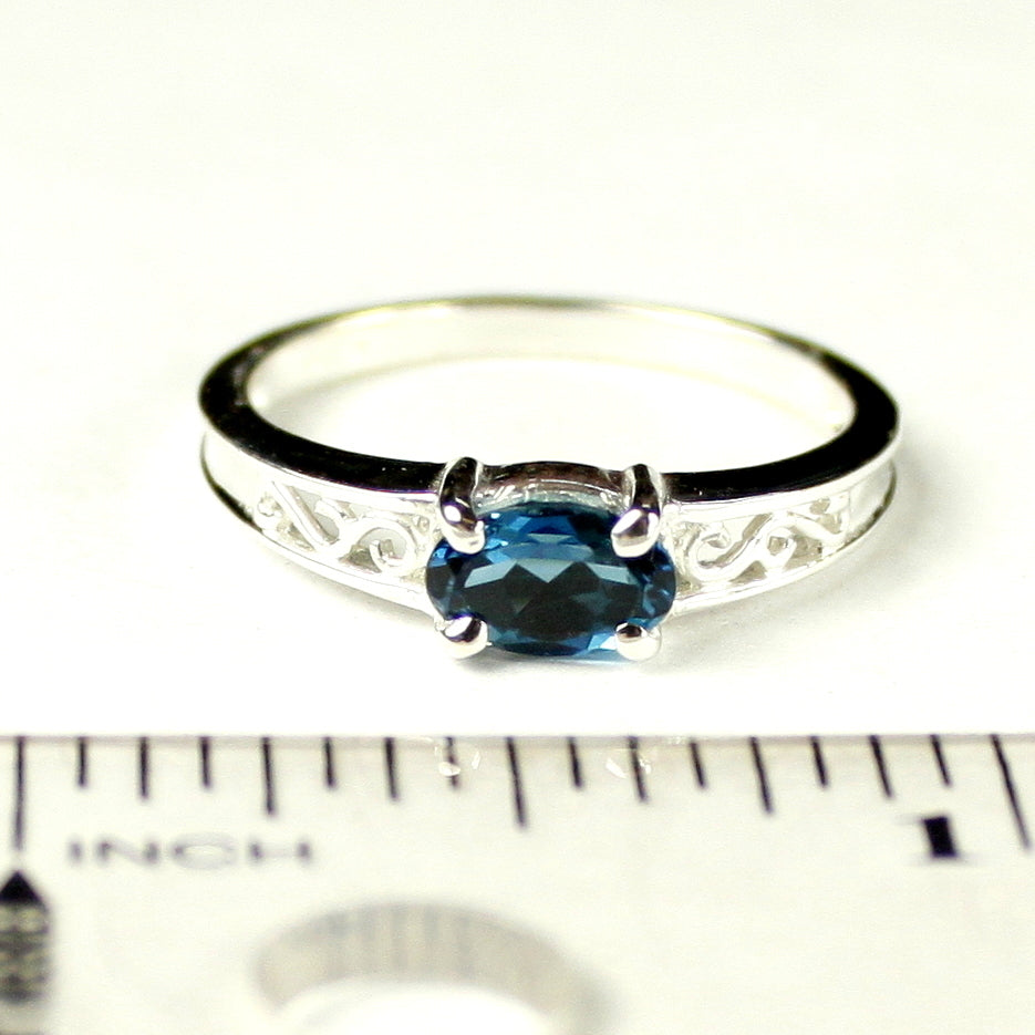 SR362London Blue Topaz925 Sterling SIlver Ladies Ring Image 4