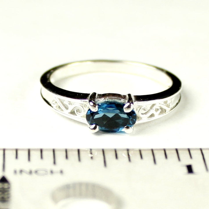 SR362 London Blue Topaz 925 Sterling SIlver Ladies Ring Image 4